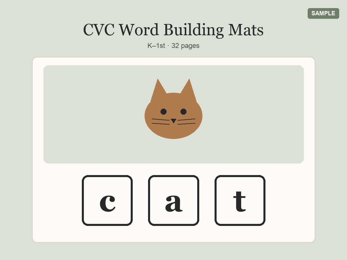 CVC Word Building Mats