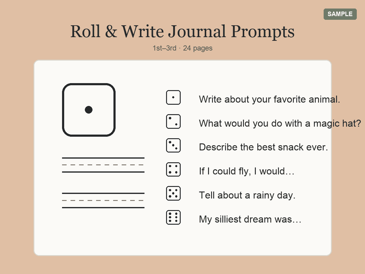 Roll & Write Journal Prompts preview 1