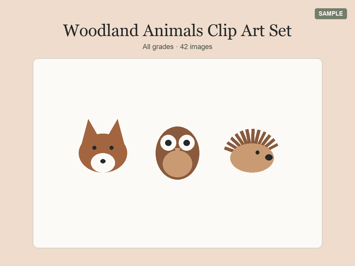 Woodland Animals Clip Art Set preview 1